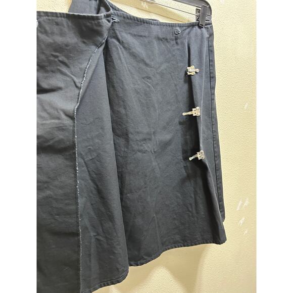 Lemon Twist Black A-Line Skirt M Made in USA Cotton Hardware Closure Minimalist - Picture 5 of 7